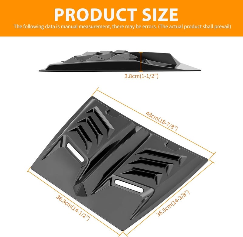 DEERMOTO Hood Vents for Cars,Universal Hood Scoop,Hood Air Vent for Trucks,Car Air Vent with Reflective Strips, Universal for Most Cars,1 Series E90 E91，W117(Glossy Black) - Image 5